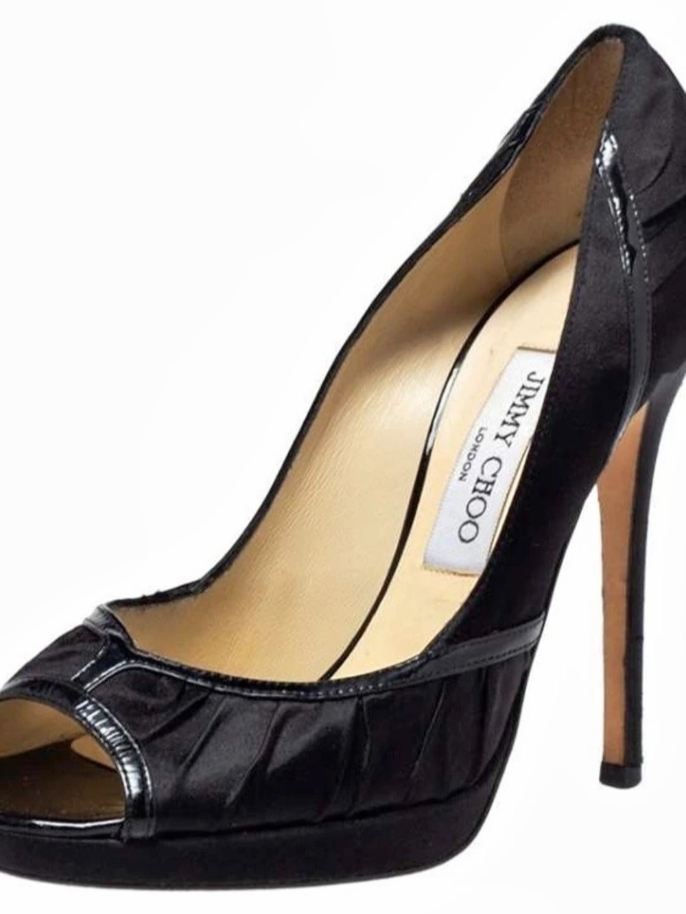 Jimmy Choo Peep Toe Platform Pump Patent Peep Toe Platform Heels EU 38